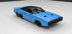 Dodge Charger six-wheeled concept 3D Model