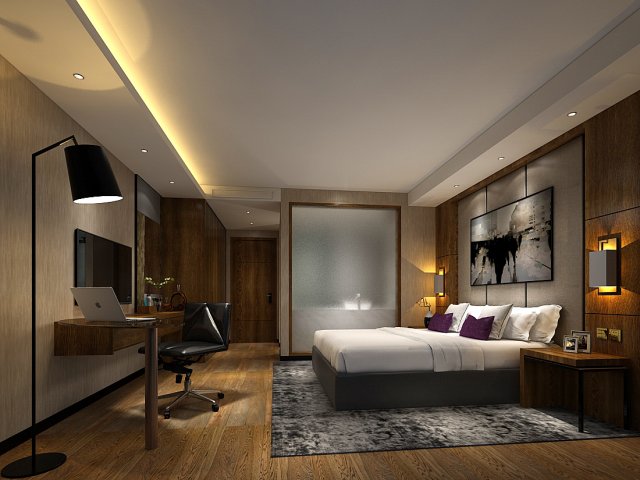 Bedroom hotel suites designed a complete 85 3D Model