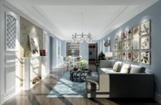 European-style living room design 74 3D Model