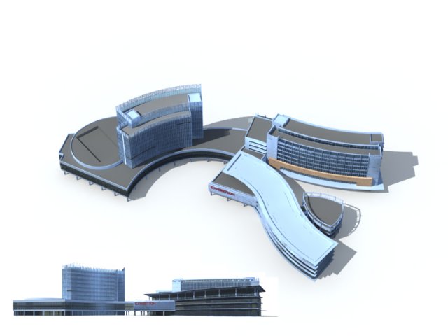 City office building construction avant-garde design hotel – 333 3D Model