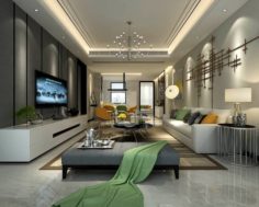 Stylish avant-garde living room design 18 3D Model