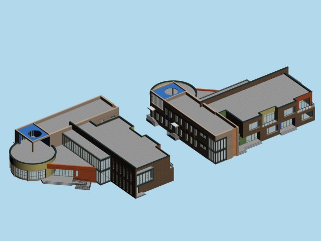 Kindergarten happy city office buildings – 19 3D Model