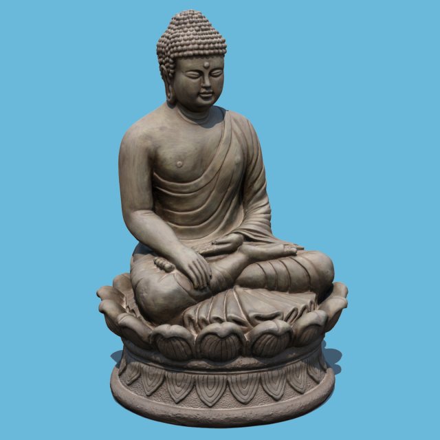 Earth Touching Buddha 3D Model