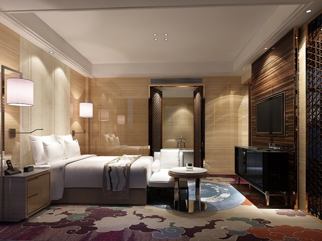 Bedroom hotel suites designed a complete 92 3D Model