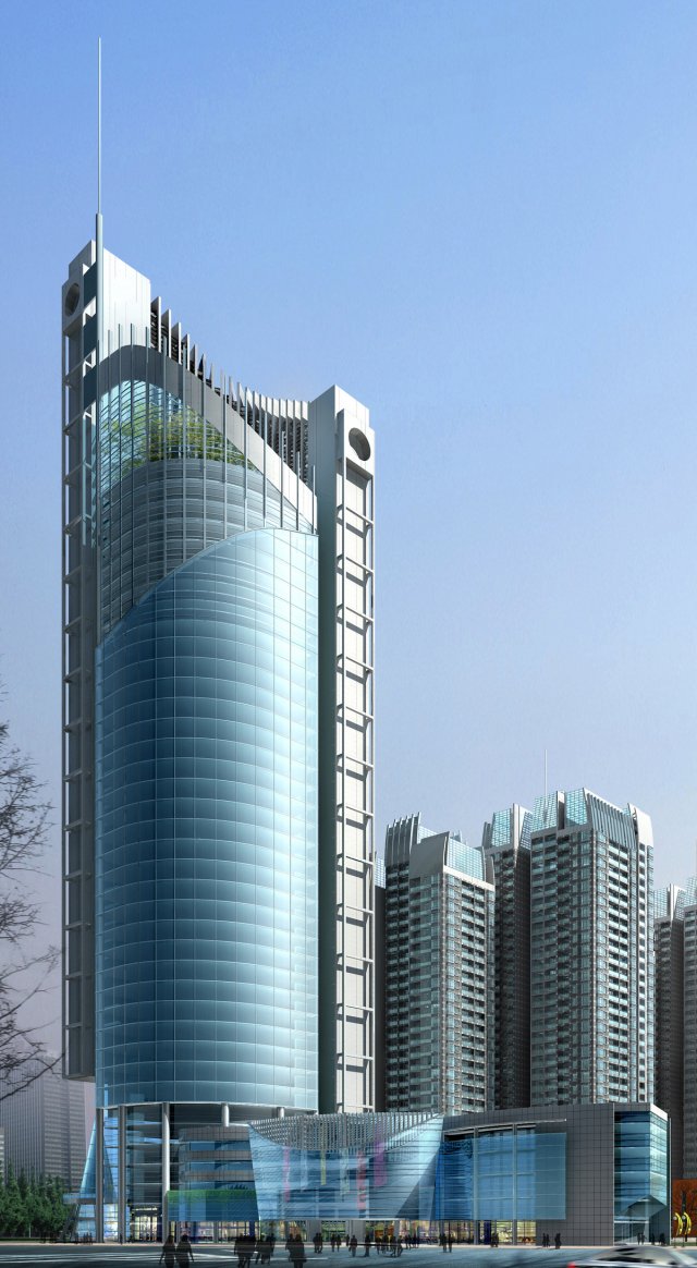 City office building construction avant-garde design hotel – 403 3D Model