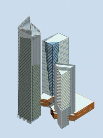 City office building construction avant-garde design hotel – 536 3D Model