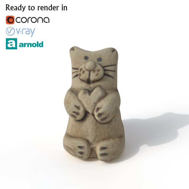 Statuette Cat Free 3D Model