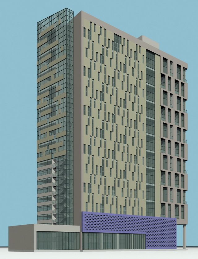 City office building construction avant-garde design hotel – 557 3D Model