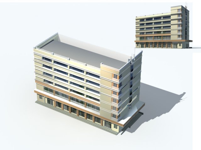 City office building construction avant-garde design hotel – 10 3D Model