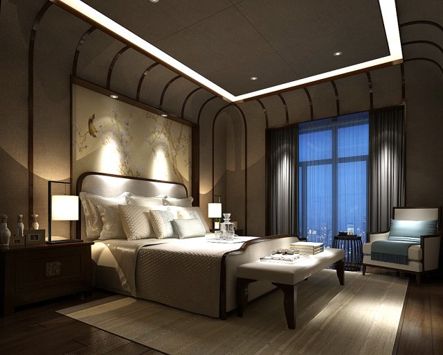 Bedroom hotel suites designed a complete 37 3D Model