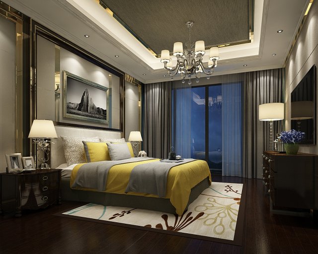 Deluxe master bedroom design 65 3D Model