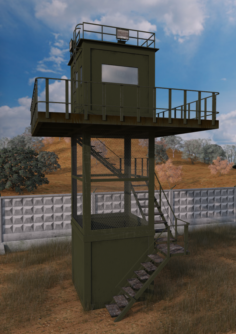 Armored observation tower 3D Model