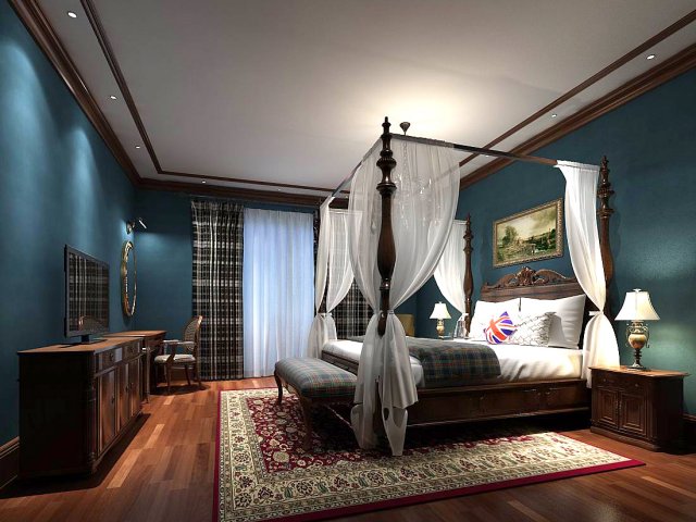 Stylish bedroom complete 36 3D Model