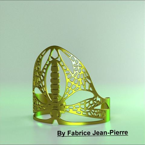 Dragonfly Cuff 3D Print Model