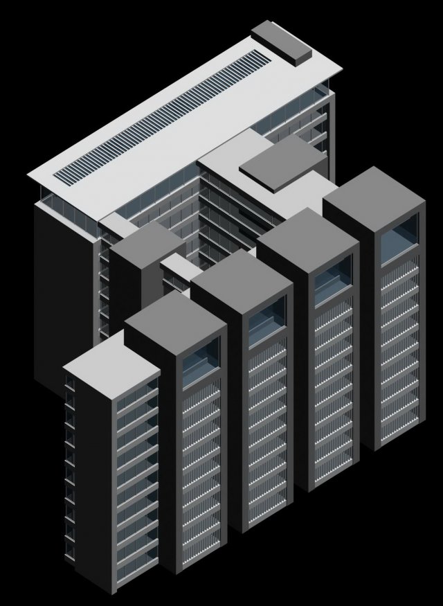 City office building construction avant-garde design hotel – 447 3D Model