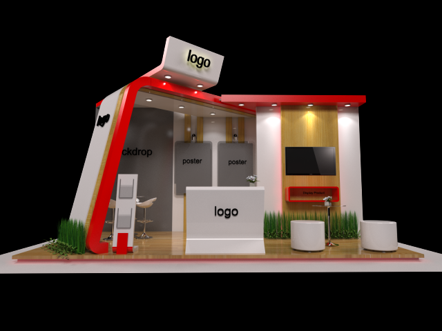 6x3 Exhibition Stand Booth 3d Model 3dhunt Co