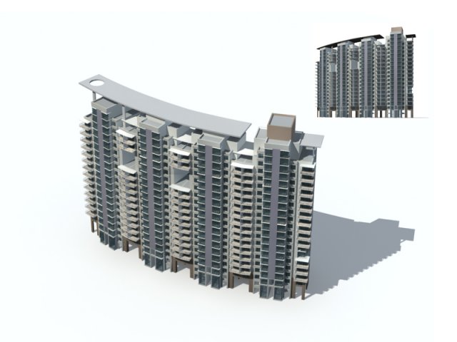 City Residential Garden villa office building design – 639 3D Model