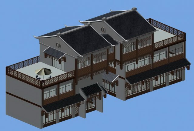 City chinese ancient luxury palace building – 74 3D Model