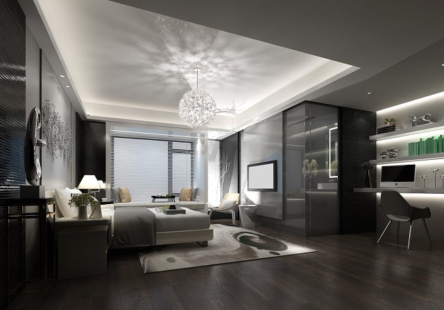 Bedroom hotel suites designed a complete 29 3D Model