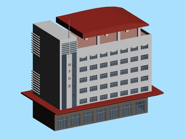 City hotel simple office building – 70 3D Model