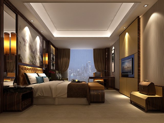 Bedroom hotel suites designed a complete 48 3D Model