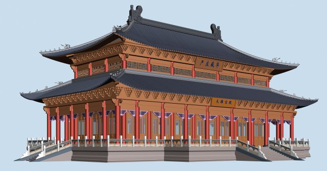 City chinese ancient luxury palace building – 46 3D Model