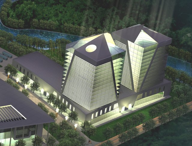 City office building construction avant-garde design hotel – 398 3D Model