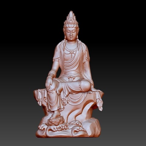 guanyin bodhisattva kwan-yin sculpture for cnc or 3d printer 46 3D Print Model