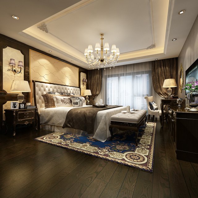 Bedroom hotel suites designed a complete 133 3D Model