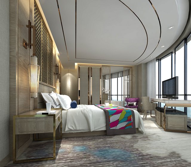 Bedroom hotel suites designed a complete 26 3D Model