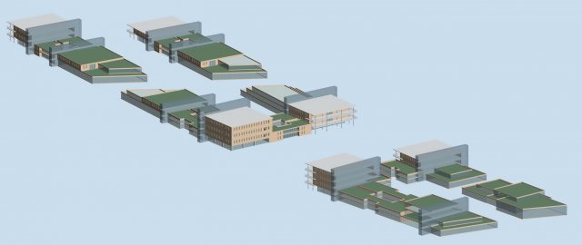 City hotel simple office building – 126 3D Model
