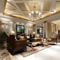 European-style living room design 84 3D Model