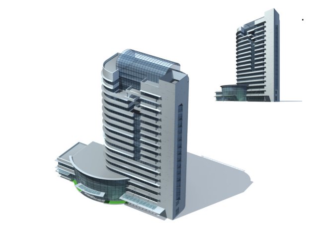 City office building construction avant-garde design hotel – 107 3D Model