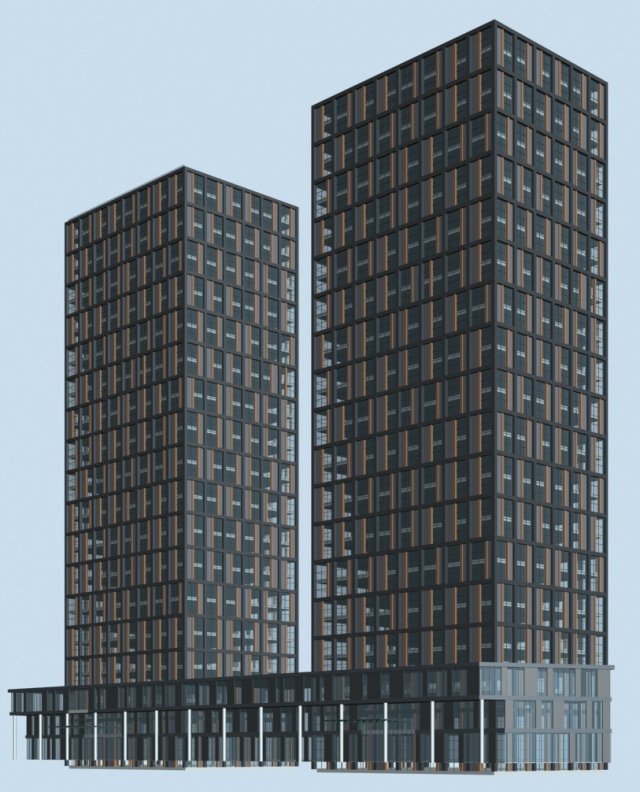 City office building construction avant-garde design hotel – 556 3D Model