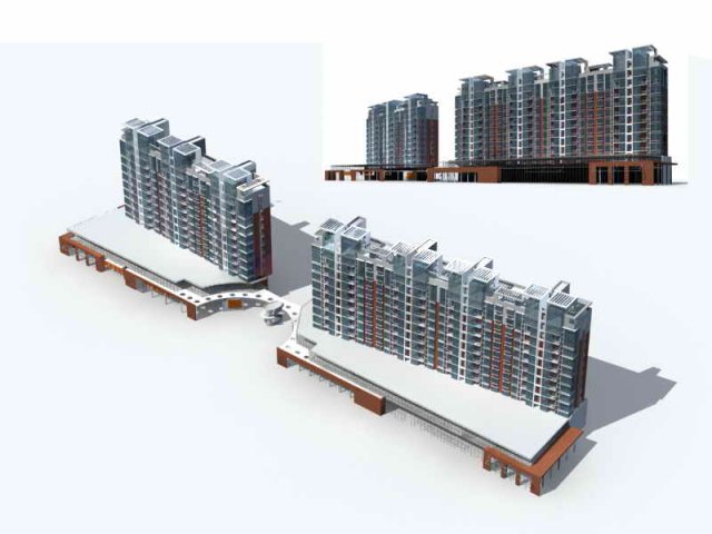 City Residential Garden villa office building design – 63 3D Model