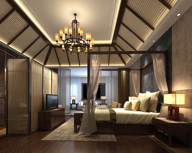 Bedroom hotel suites designed a complete 38 3D Model