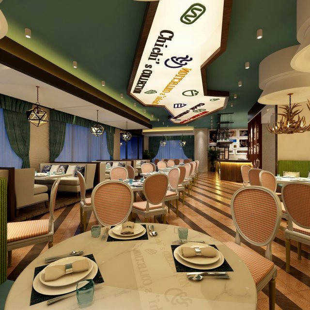 Restaurant teahouse cafe drinks clubhouse 88 3D Model