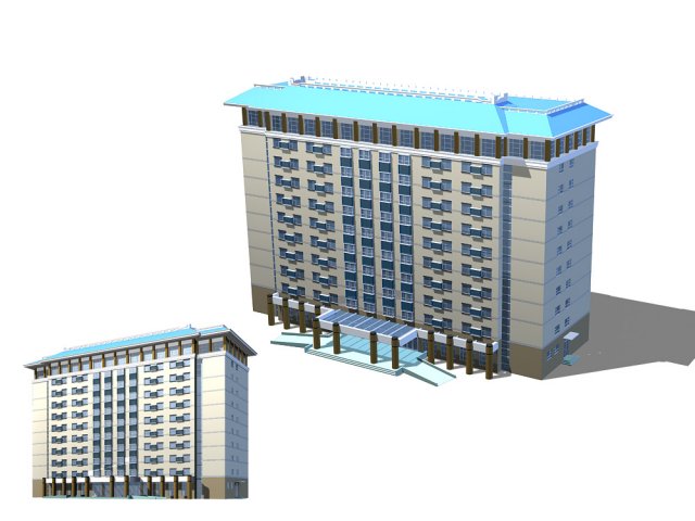 City office building construction avant-garde design hotel – 16 3D Model