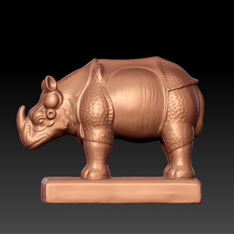 rhinoceros sculpture 3D Print Model