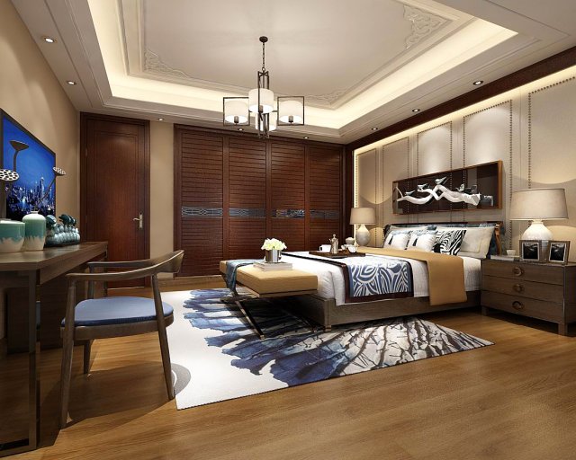 Deluxe master bedroom design 172 3D Model