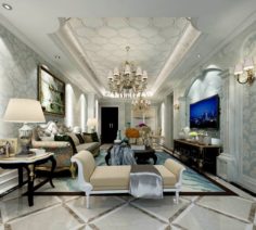 European-style living room design 80 3D Model