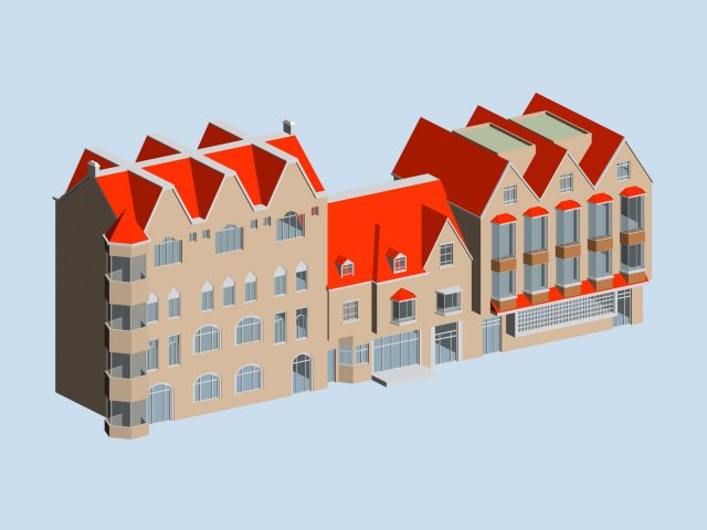 City hotel simple office building – 43 3D Model