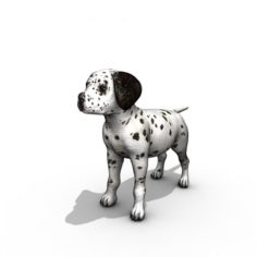Puppy Dalmatian Rigged 3D Model