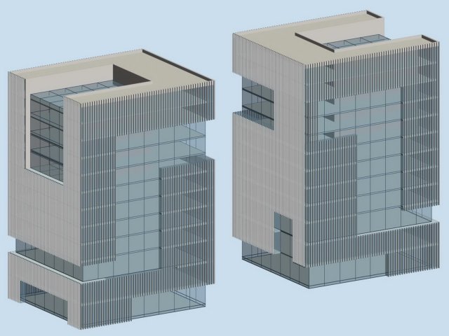 City hotel simple office building – 208 3D Model