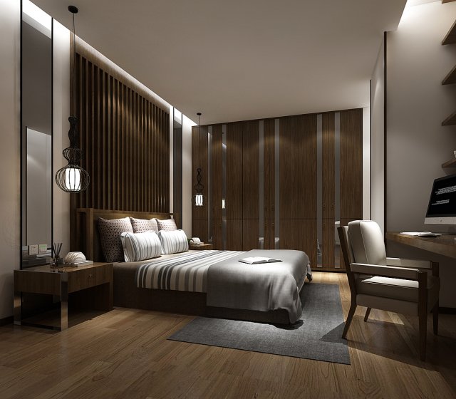 Bedroom hotel suites designed a complete 93 3D Model