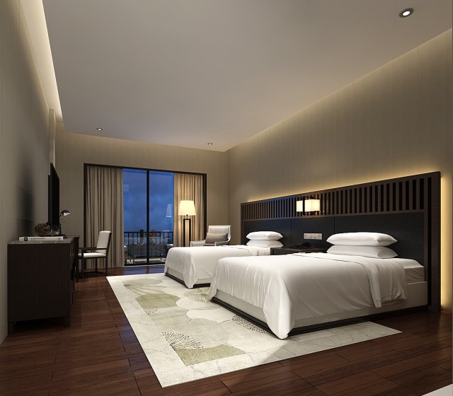 Bedroom hotel suites designed a complete 167 3D Model