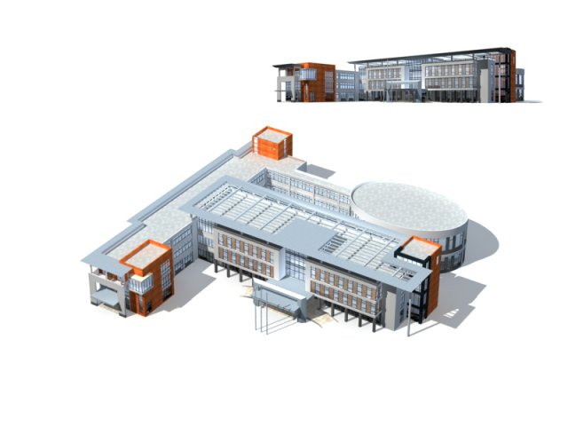 City office building construction avant-garde design hotel – 219 3D Model