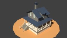 Low Poly Farm House 3D Model