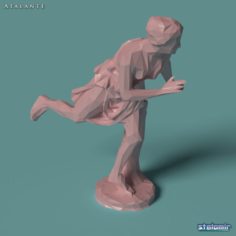 Polygonal Statue Atalante printable 3D Model