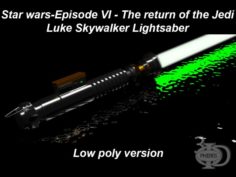 Luke Lightsaber Low poly 3D Model